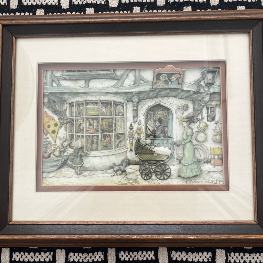 Anton Pieck Art Print in Wooden Frame